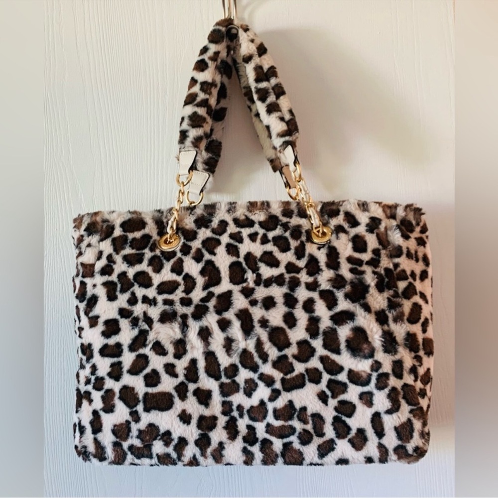 Juicy Couture Animal Print Faux Fur Bag with Gold Accents - Picture 2 of 2